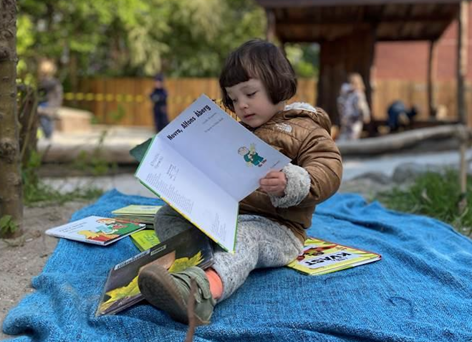 Child with book