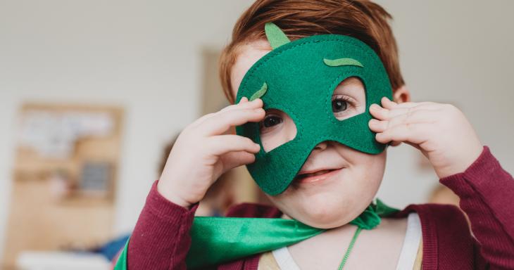 Child wearing a mask