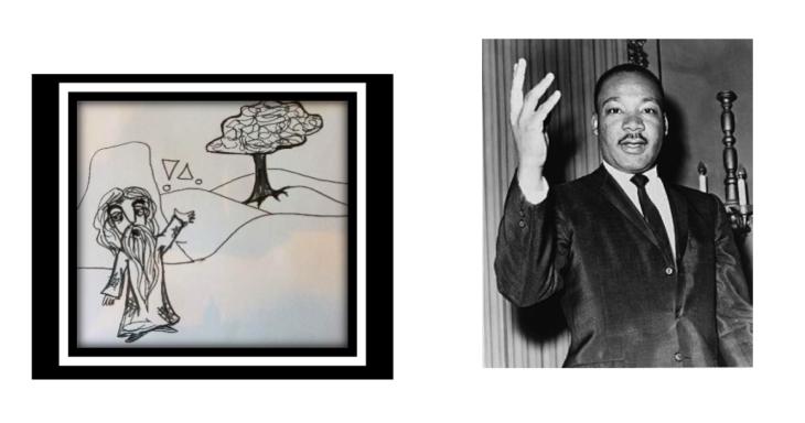 Honi and MLK holding up hands