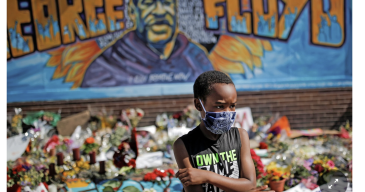 Floyd Memorial with Young Boy