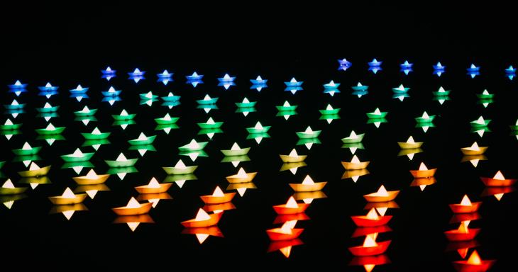 Jewish Star Rainbow Colors