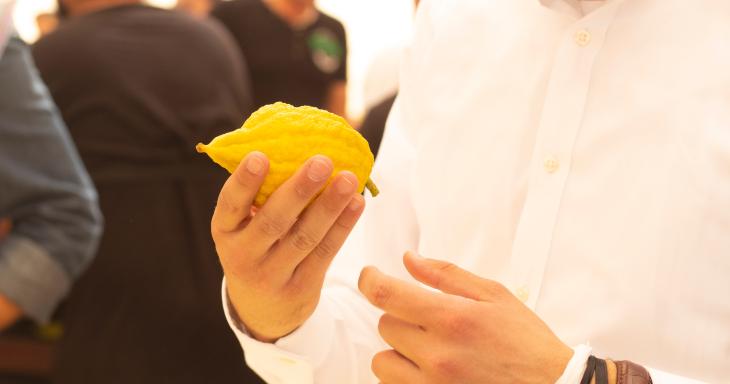 Man holding etrog