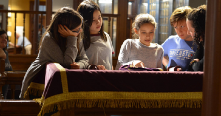 Children in a synagogue