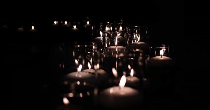 candles lit in vigil