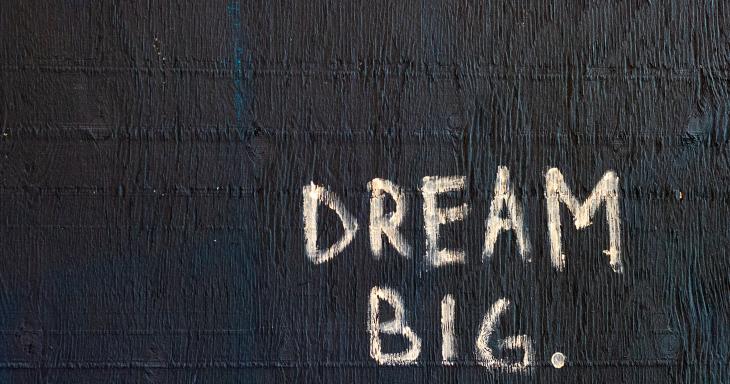 The words "dream big"