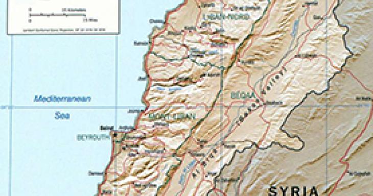 Map of southern Lebanon