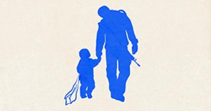 soldier and boy silhouettes 