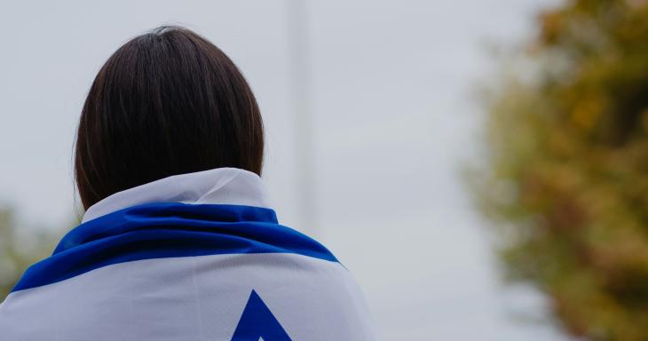 Girl wearing Israeli flag
