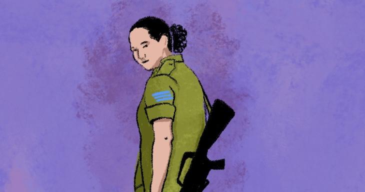 Israeli soldier looking sad