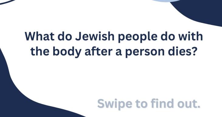 What do Jewish people do with a body after a person dies?