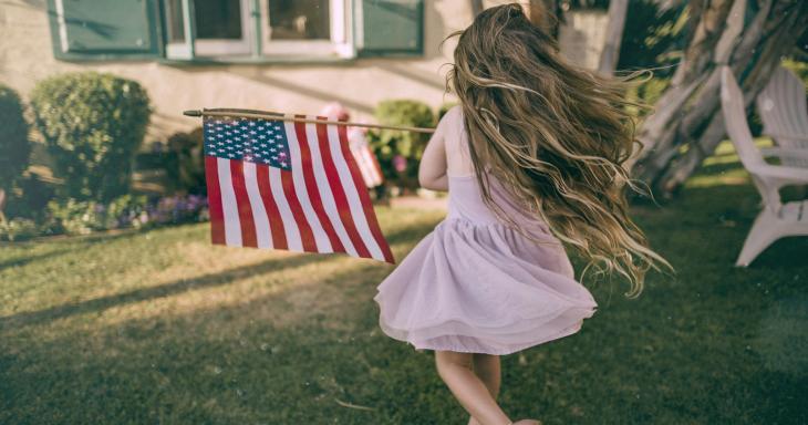 American flag kid