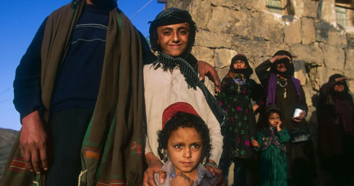 Mizrahi Jewish Family in traditional dress