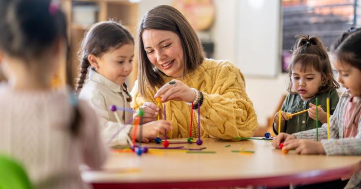 teacher with children