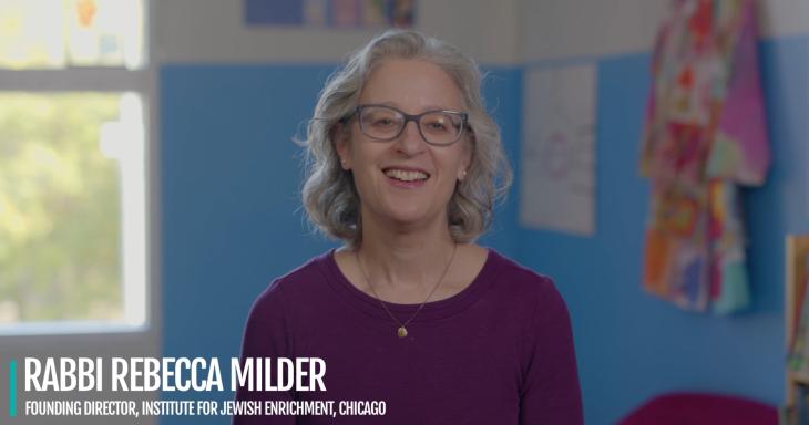 A still of Rabbi Rebecca Milder from the video. 