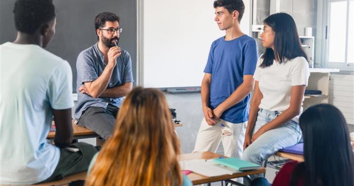 serious teacher conversation debate