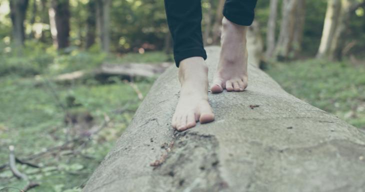 Feet on rock