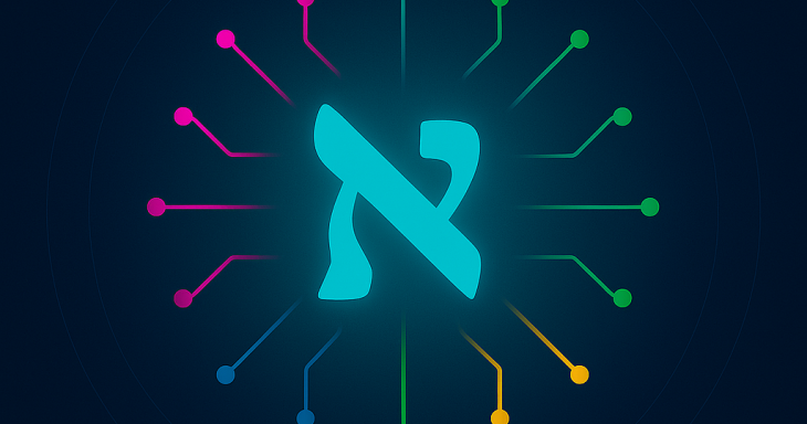 Neon letter Aleph