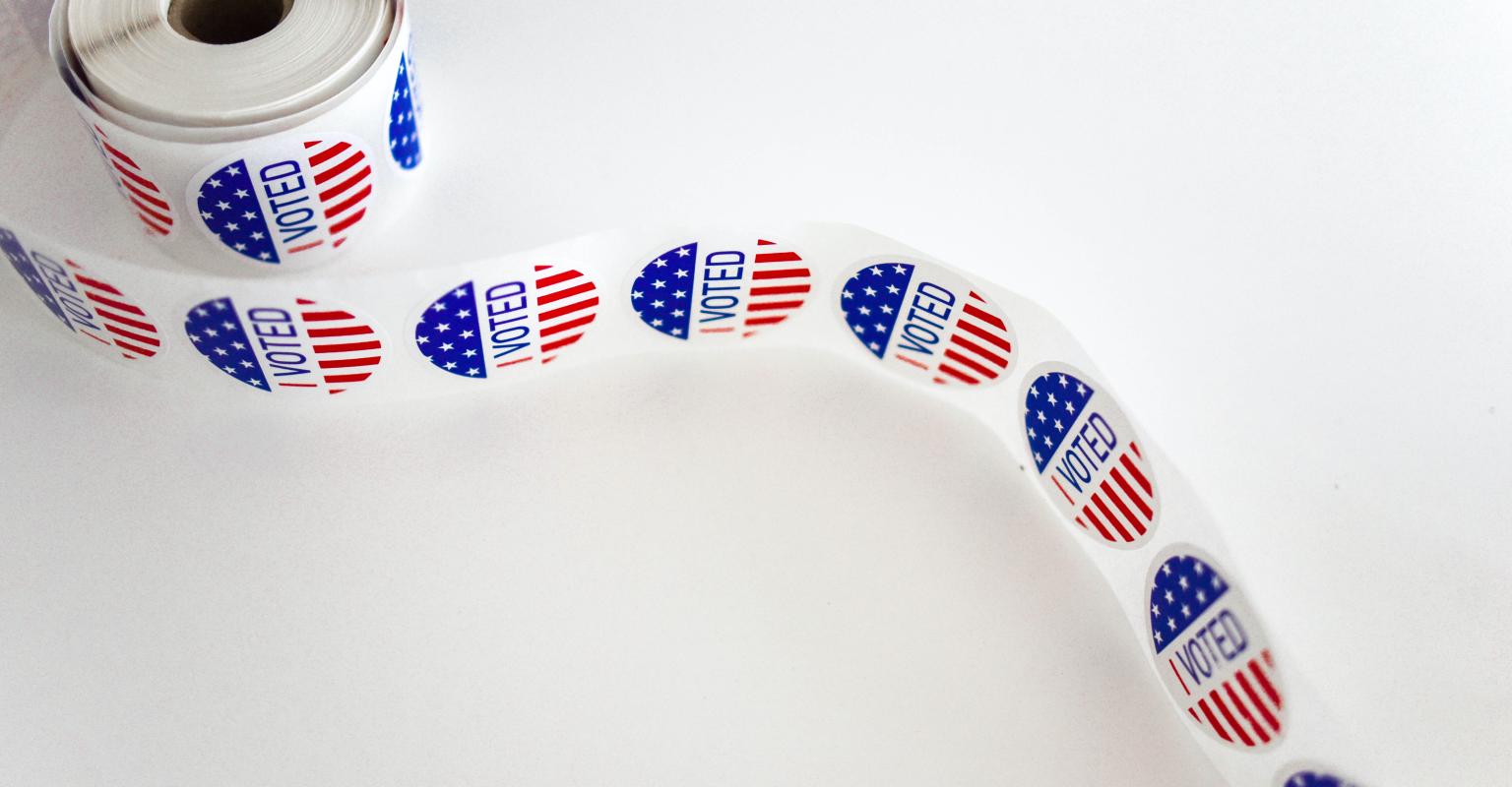 A roll of I Voted stickers