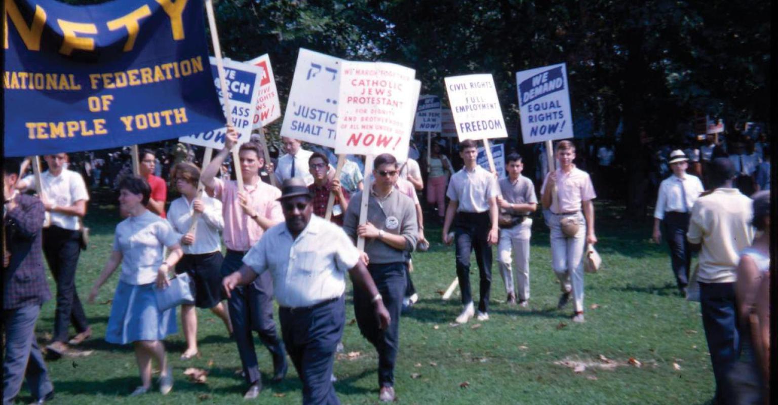 National Federation of Temple Youth at the March on Washington on August 28, 1963.