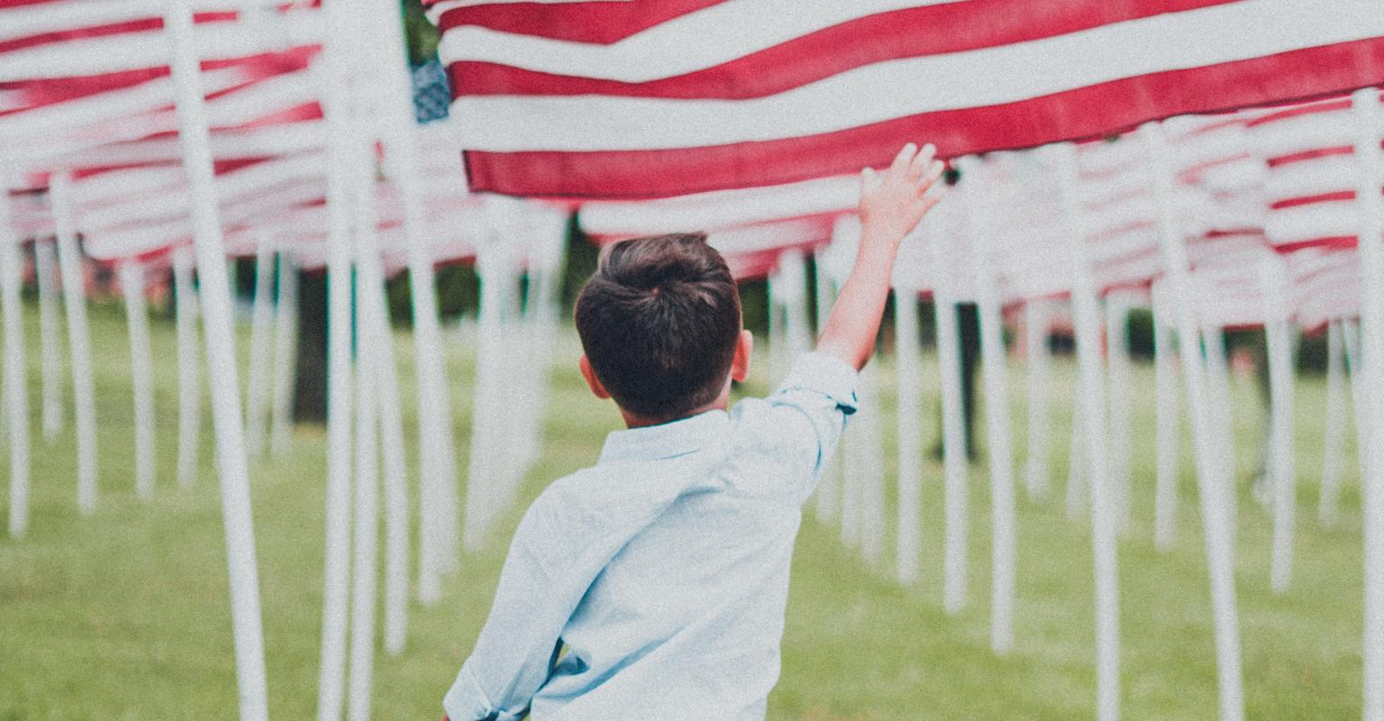 Child with American Flag