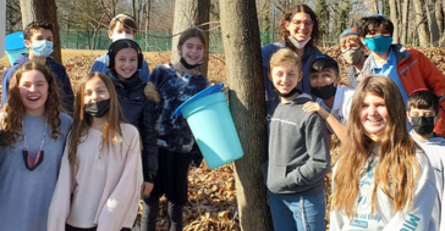 Children participate in an outdoor learning activity