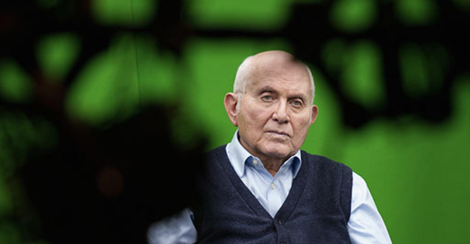 Pinchas Gutter while filming testimony 