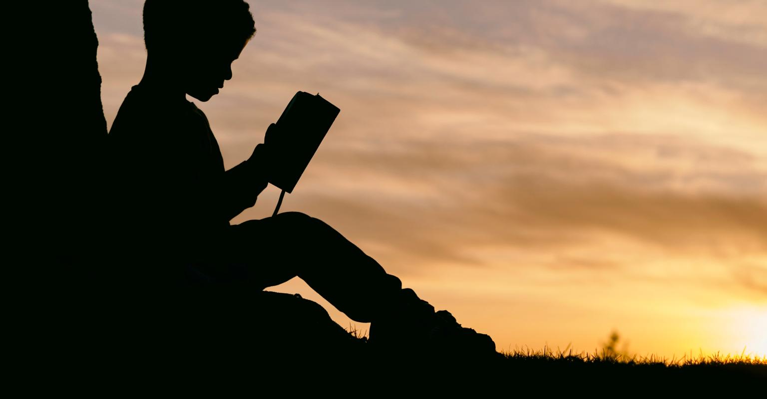 Child reading book