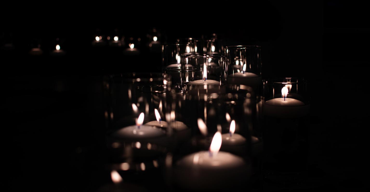 candles lit in vigil