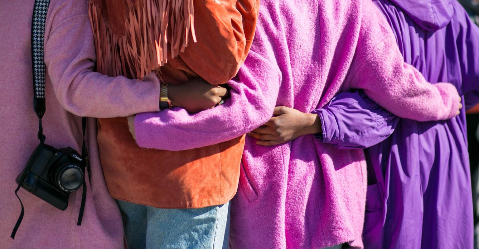 Women hugging