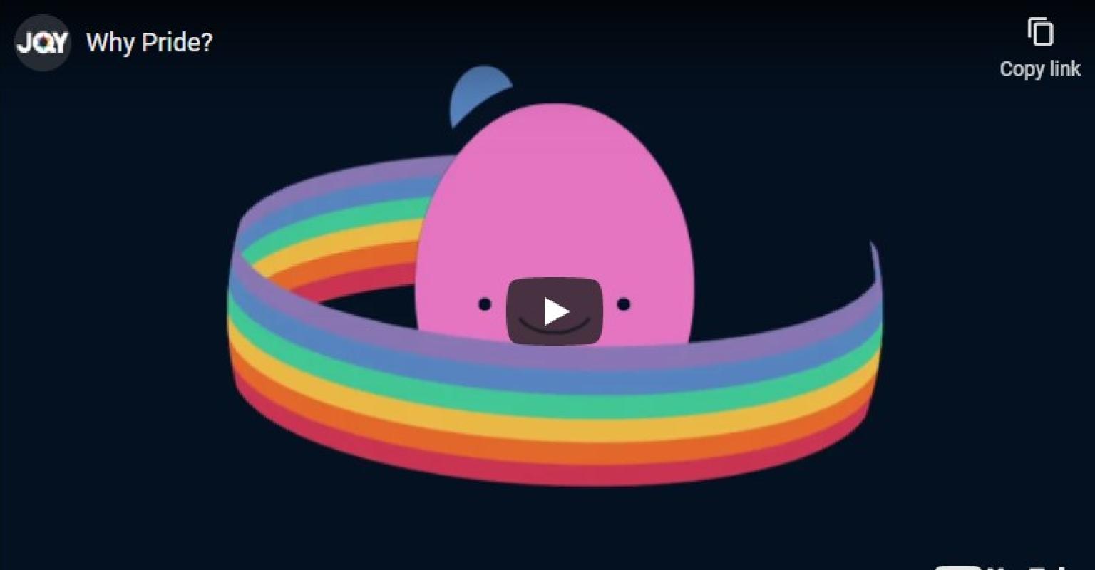 Pink Circle surrounded by rainbow