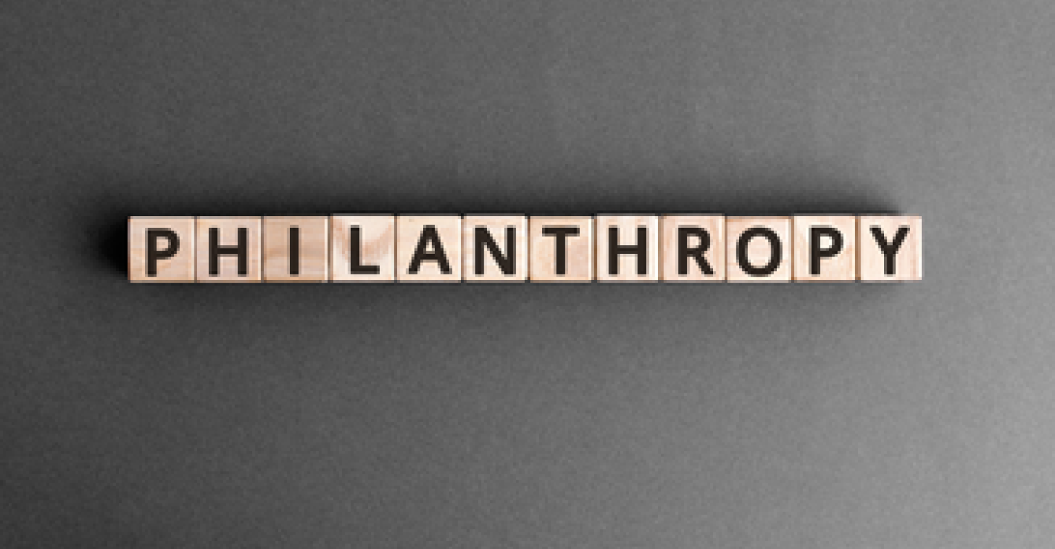 Blocks that spell out the word philanthrop