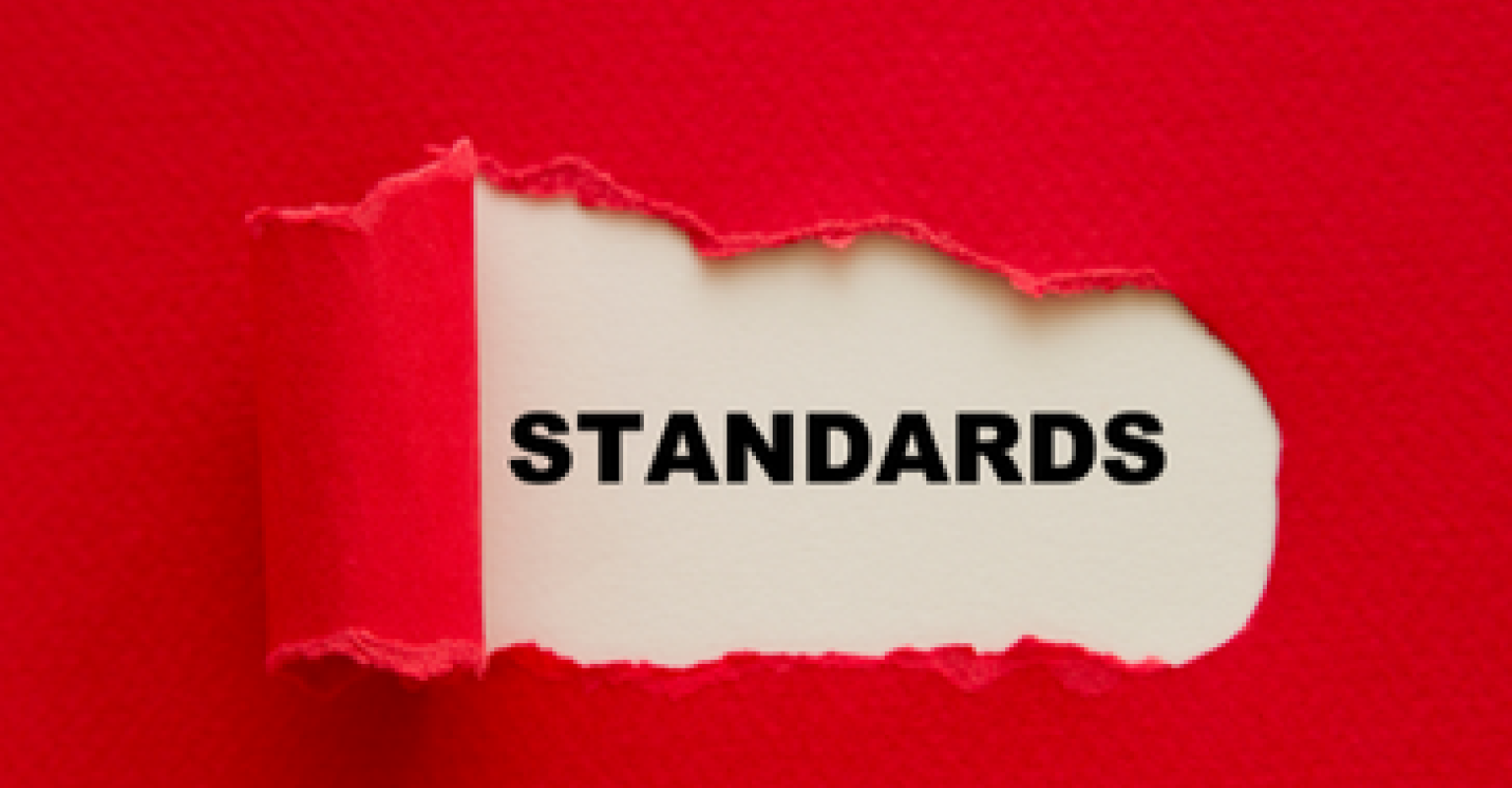 The word standard appears in black text on a white background