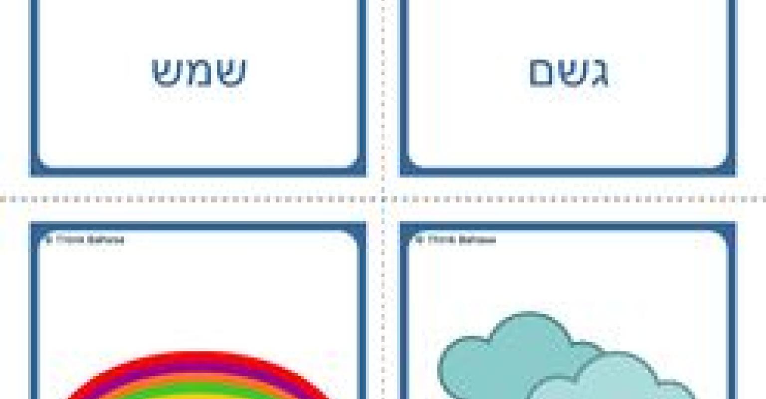 Shemesh (sun), Geshem (rain), Keshet (rainbow), Anan (cloud)