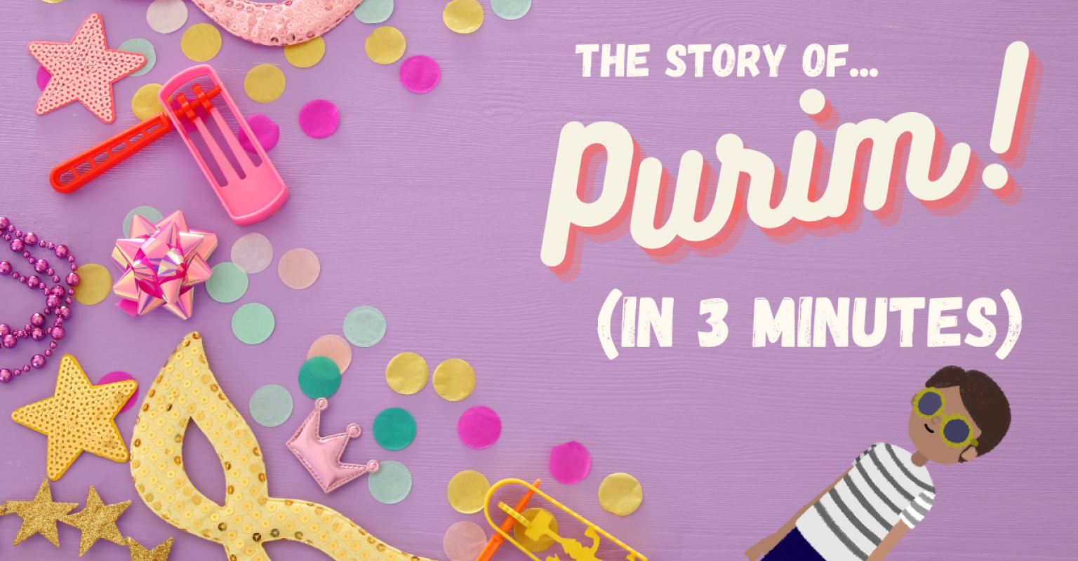 The Purim Story in 3 Minutes cartoon mason