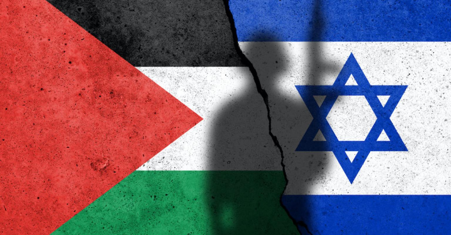 Israeli and Palestinian flags