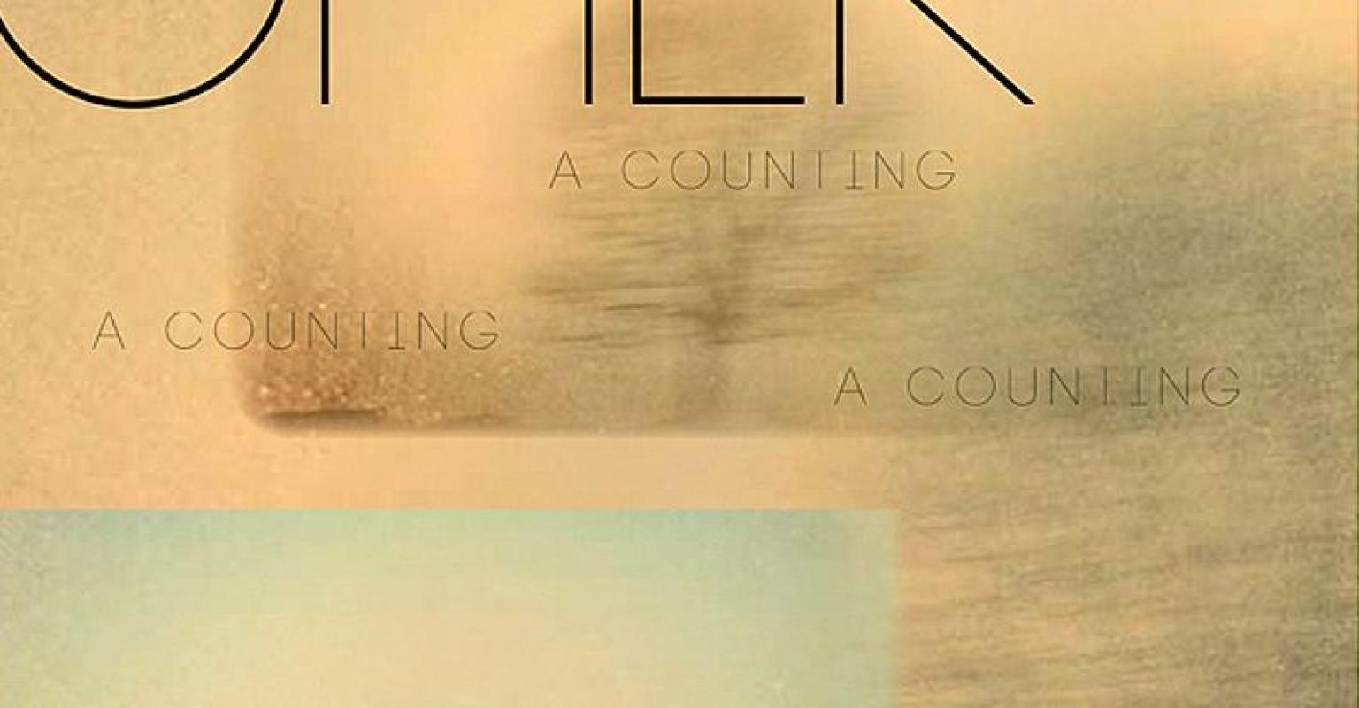 The cover for "Omer: A Counting" features a photo by Chime Costello. It is various shades of yellow, green, and gray, with several blurred trees.