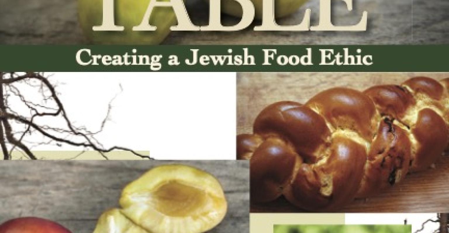The cover of "The Sacred Table" features photos of challah and various fruits.