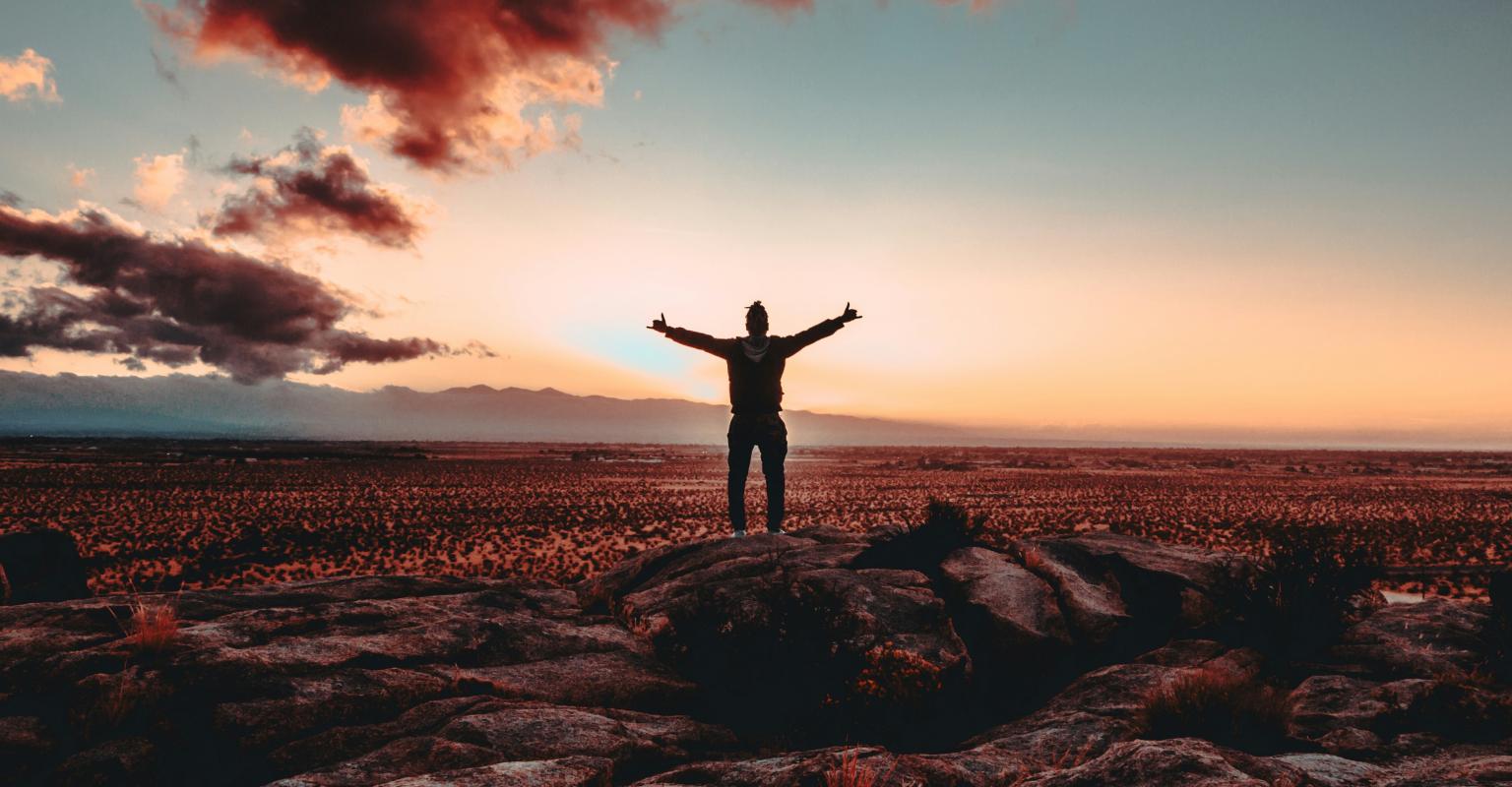 Person in sunset