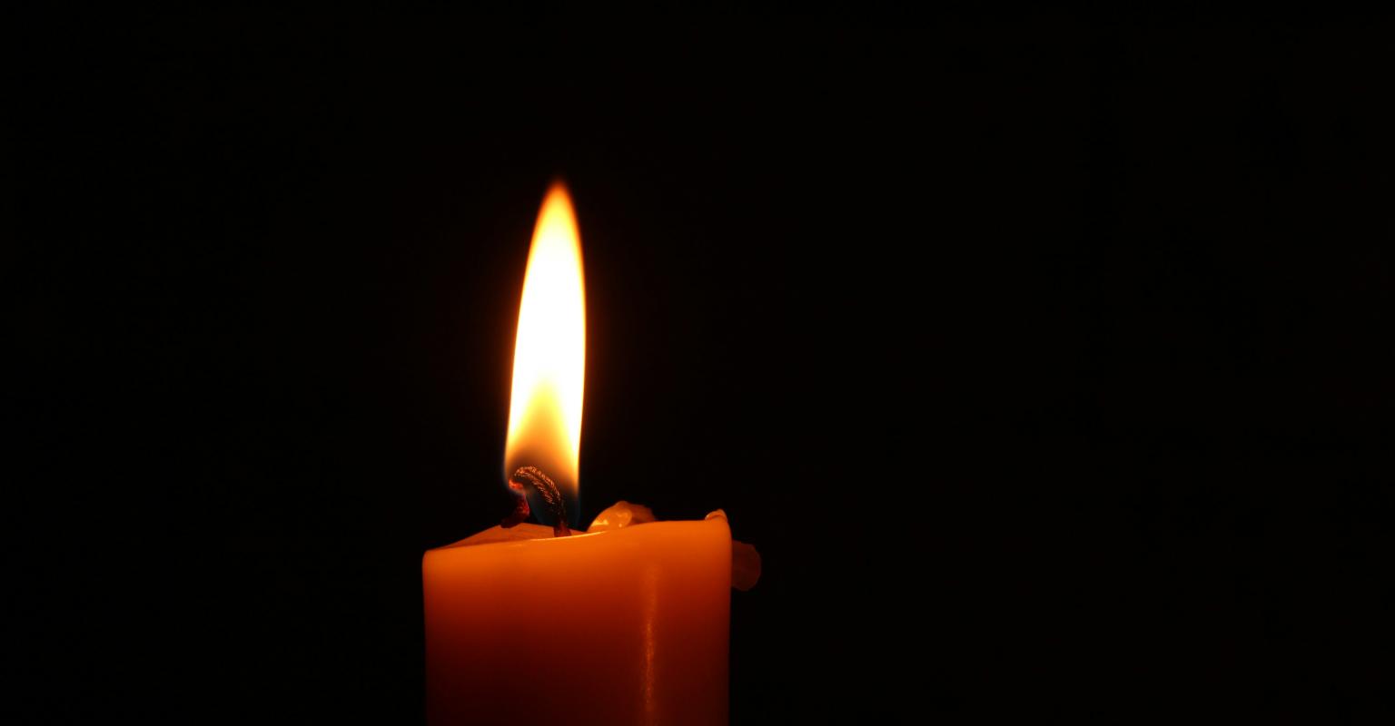 A memorial candle