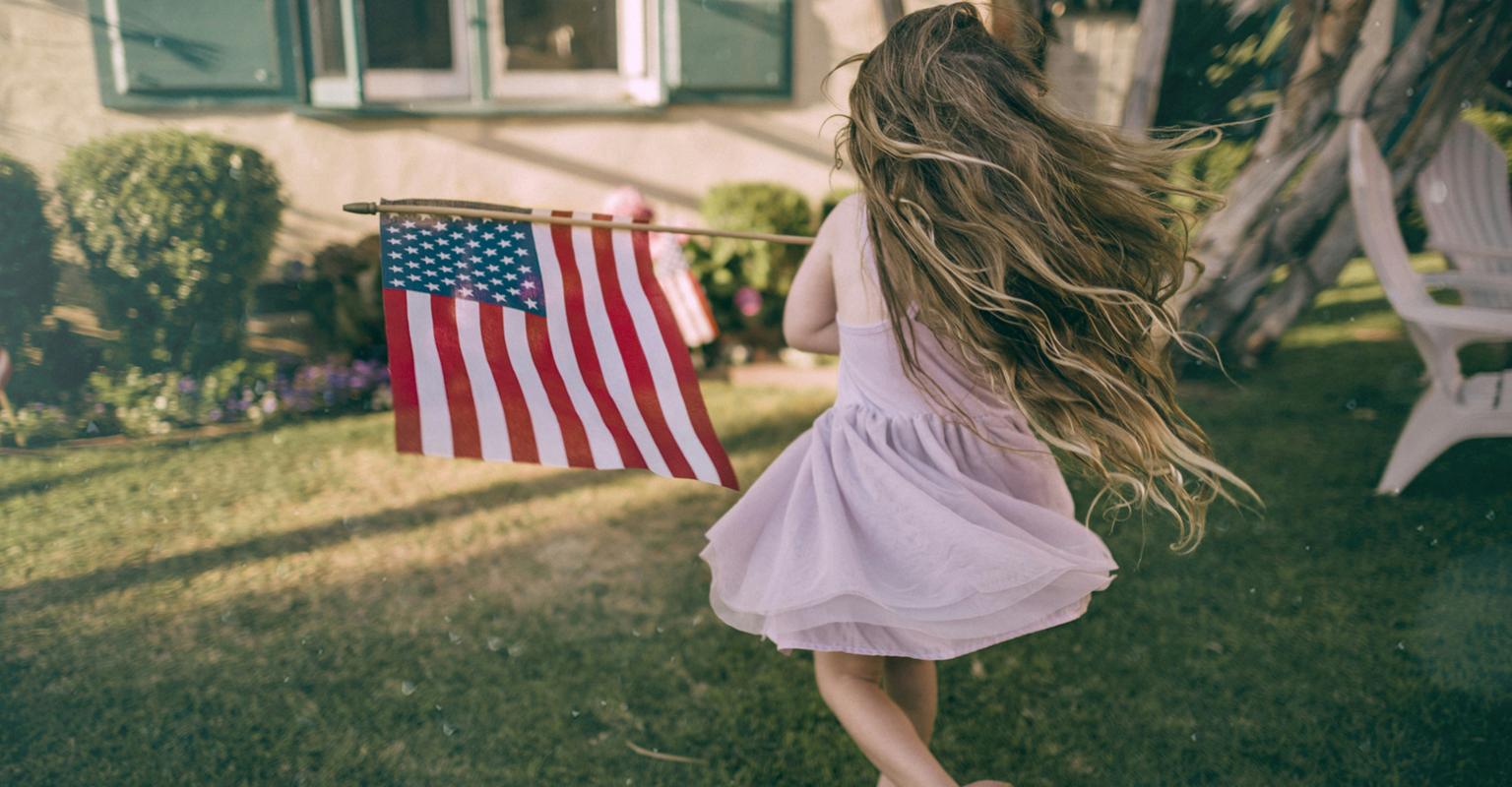 American flag kid