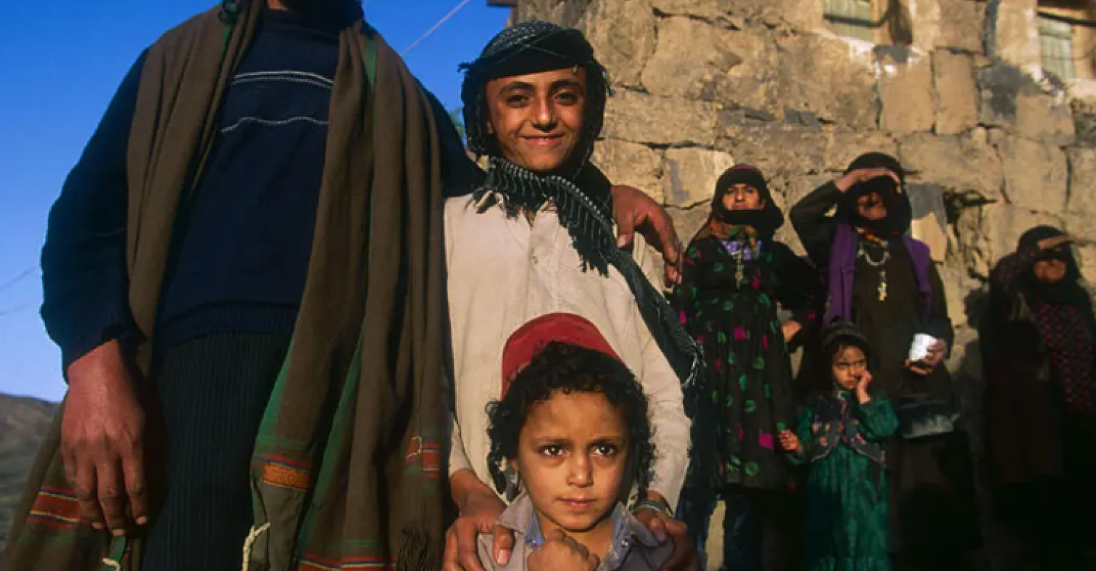 Mizrahi Jewish Family in traditional dress