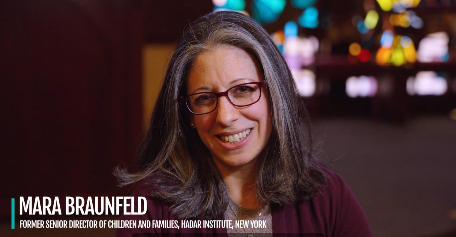 A still of Mara Braunfeld from the video. 