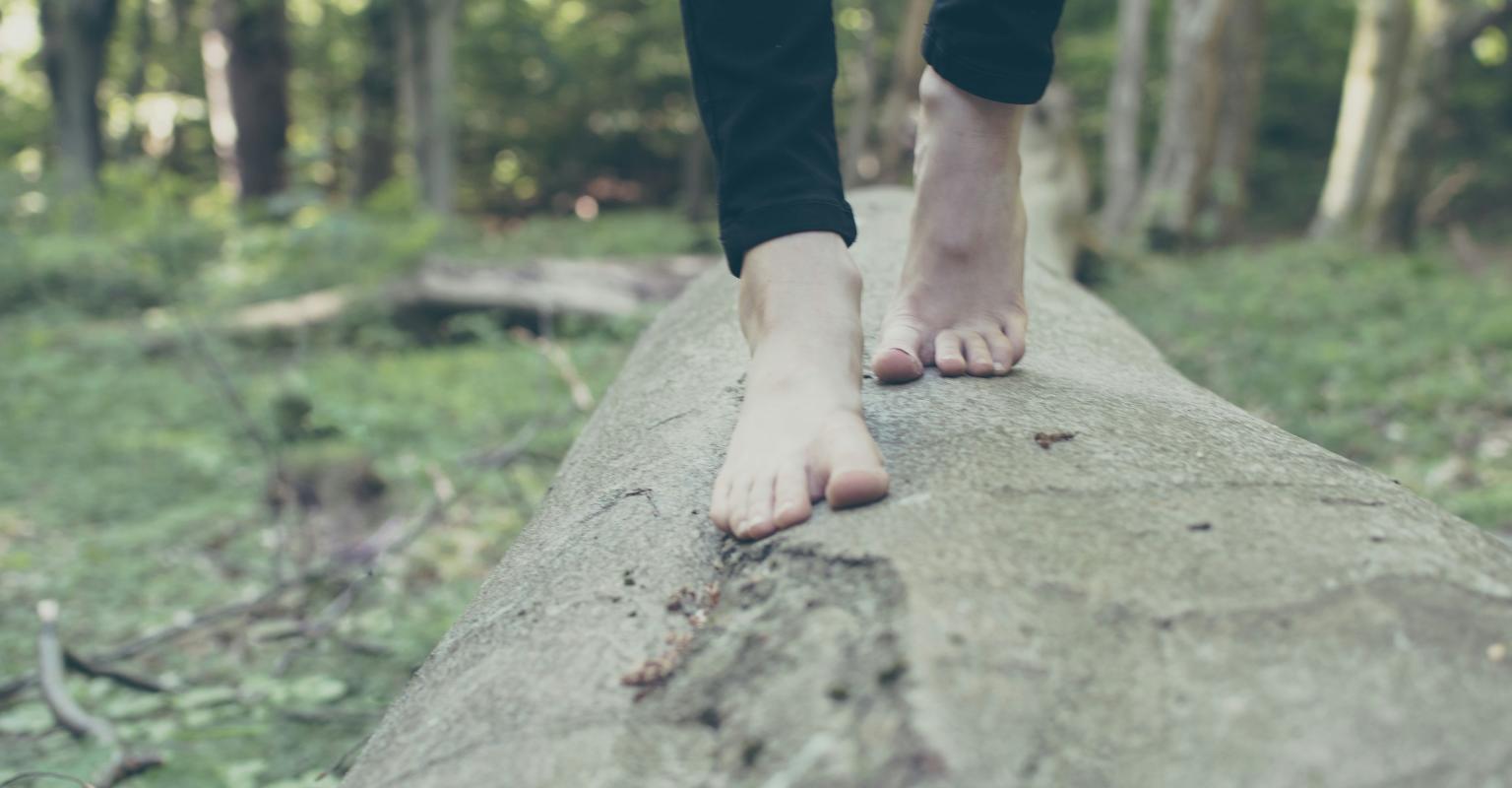 Feet on rock