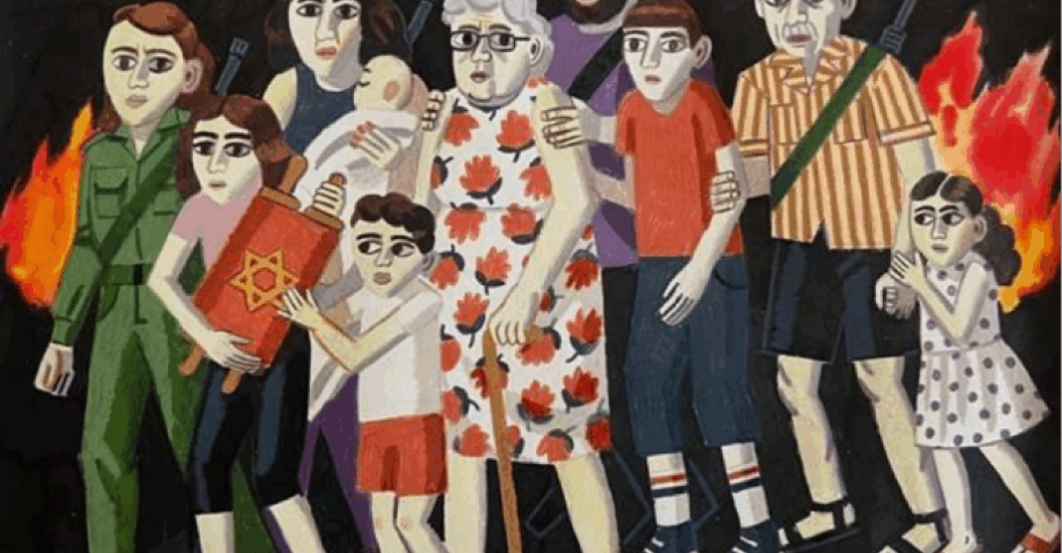 Artwork by Zoya Cherkassky-Nnadi, Simchat Torah, 2023