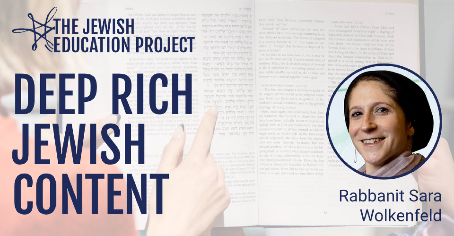 Deep Rich Jewish Content image with Sara Wolkenfeld's picture