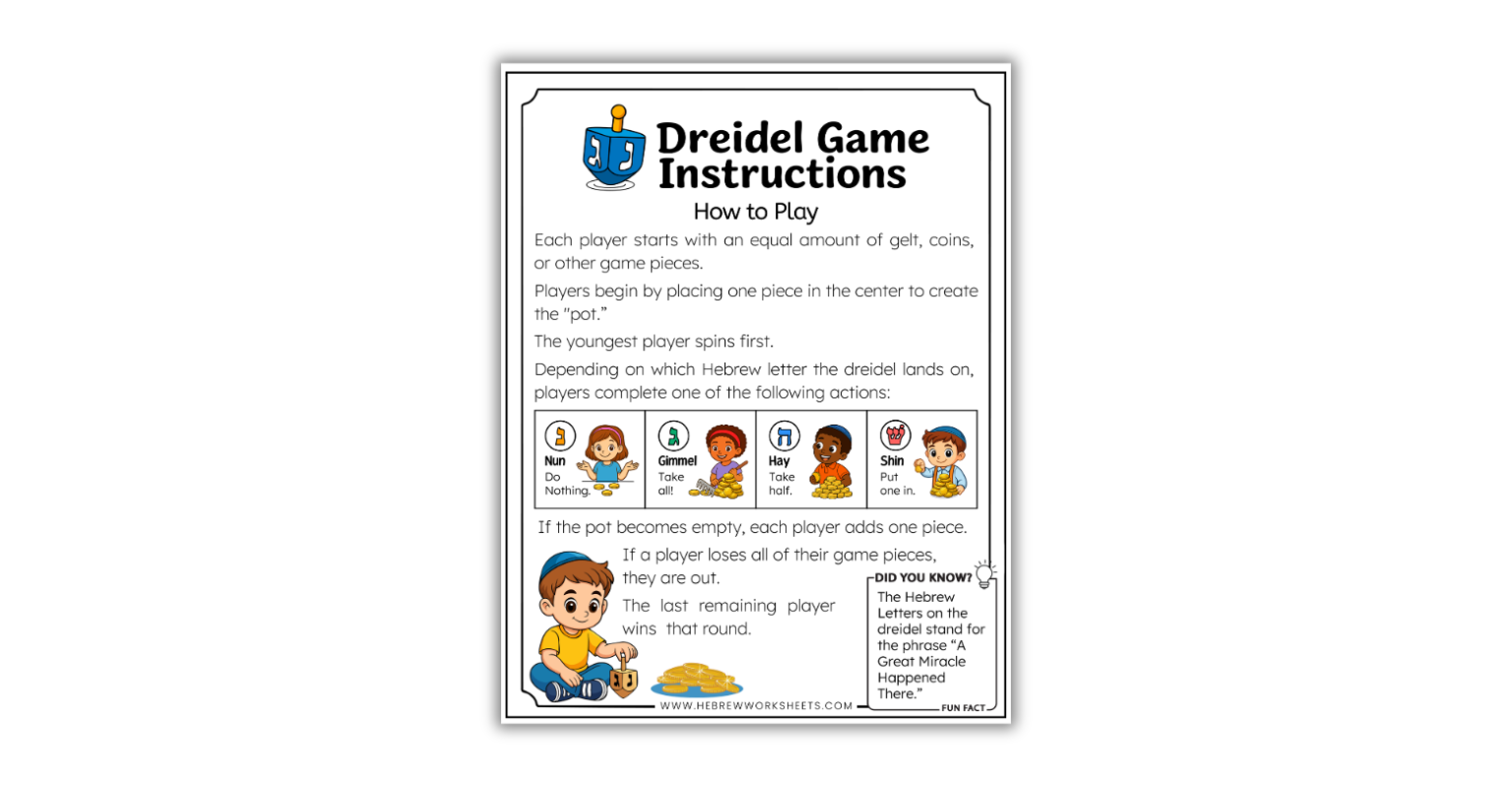 Dreidel Game Instructions