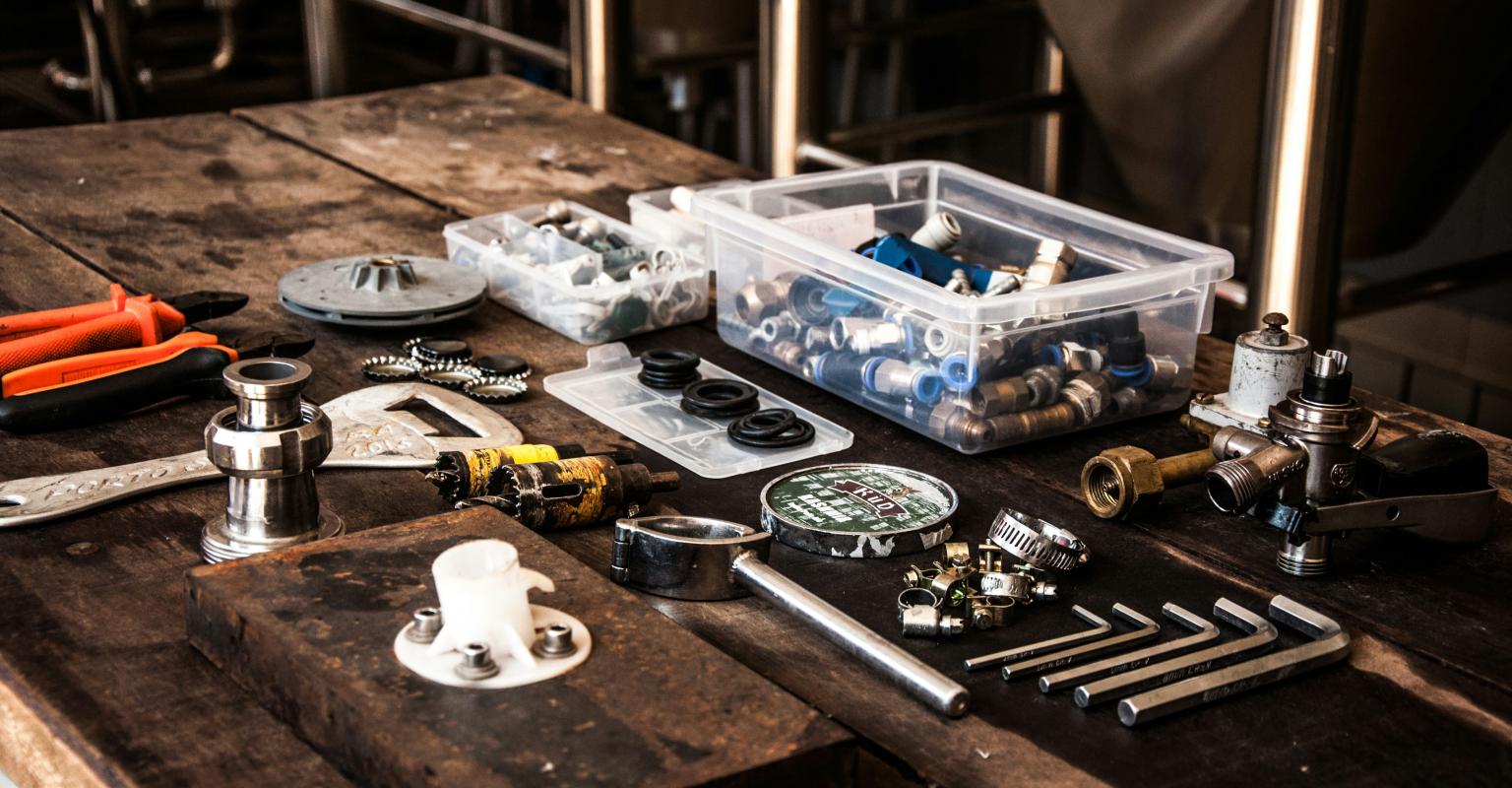 tools on table 