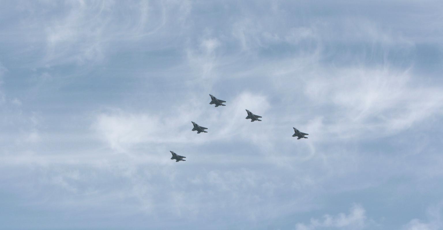five planes in flyover to celebrate Israel's independence day