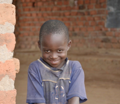Little boy in African village