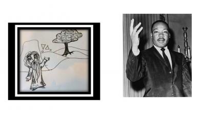 Honi and MLK holding up hands